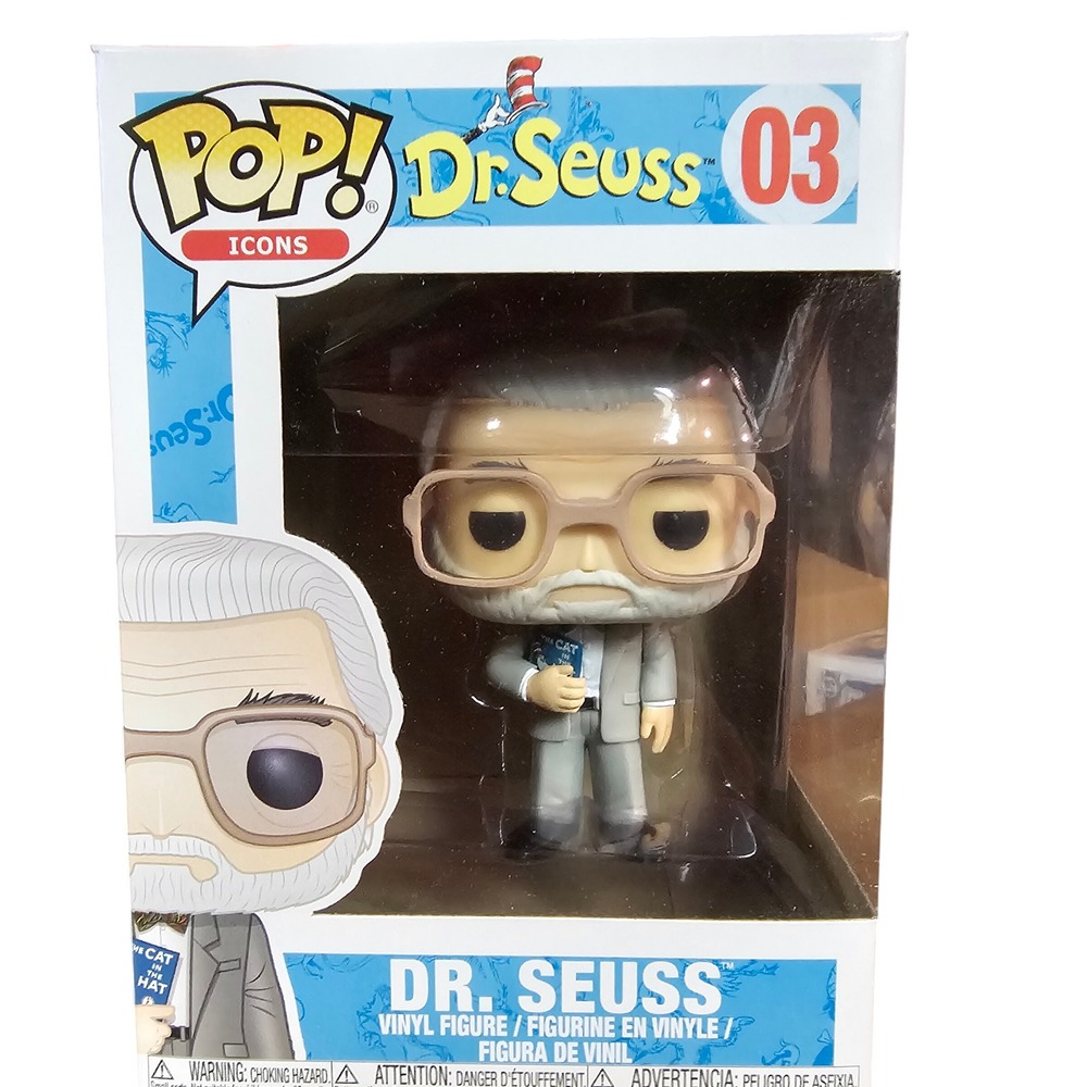 Funko Pop Icons Dr Seuss 03 Vinyl Figure Theodor Geisel Cat in the Hat Boxed